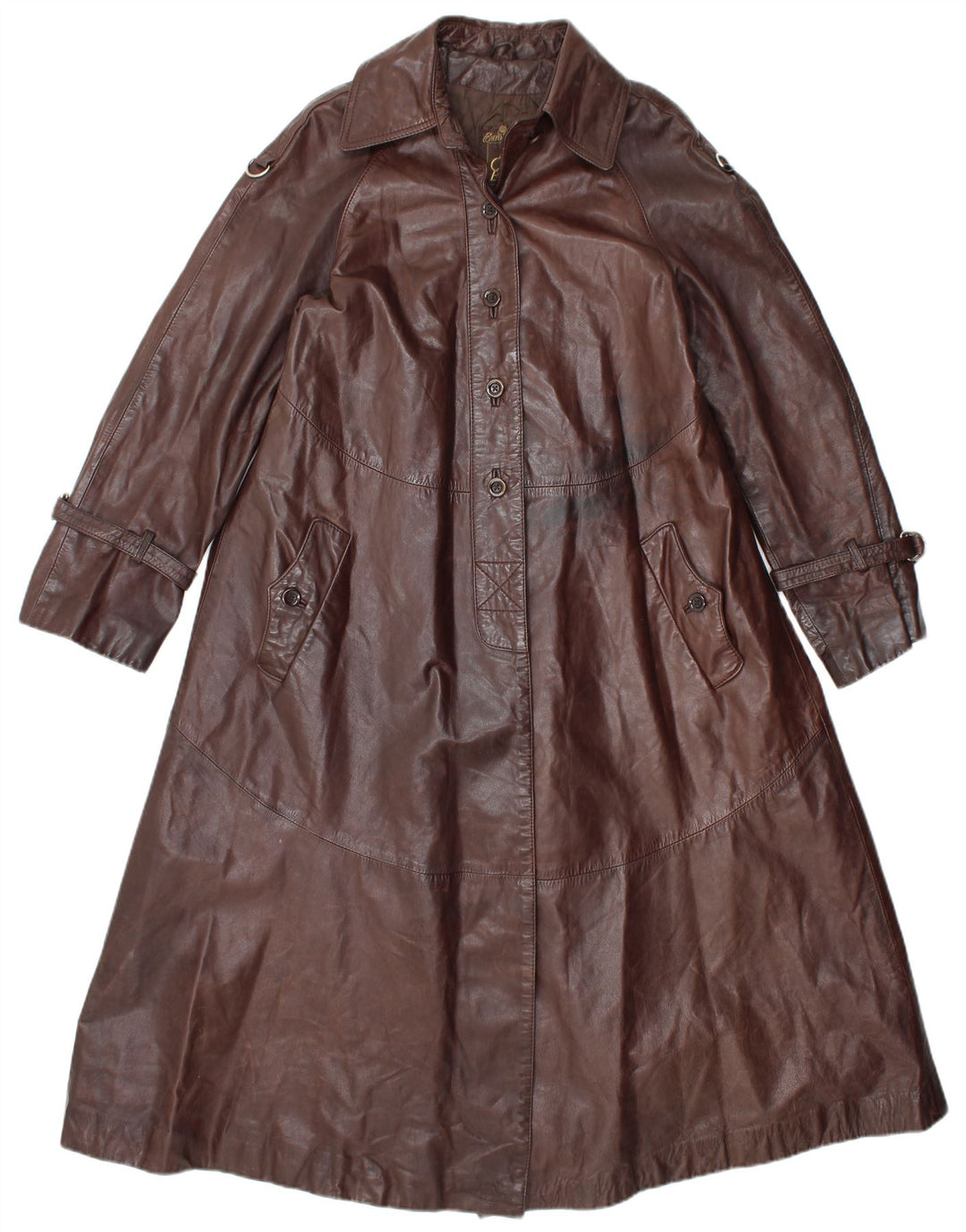 Palton de piele pentru femei VINTAGE UK 14 maro mediu