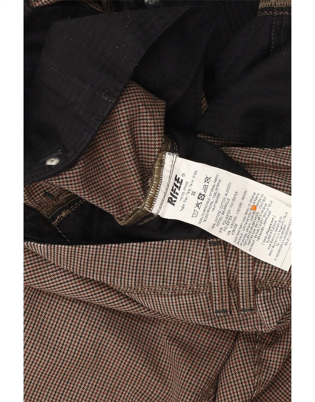 Pantaloni chino subțiri pentru bărbați RIFLE L33 L32 bumbac maro picior de gală