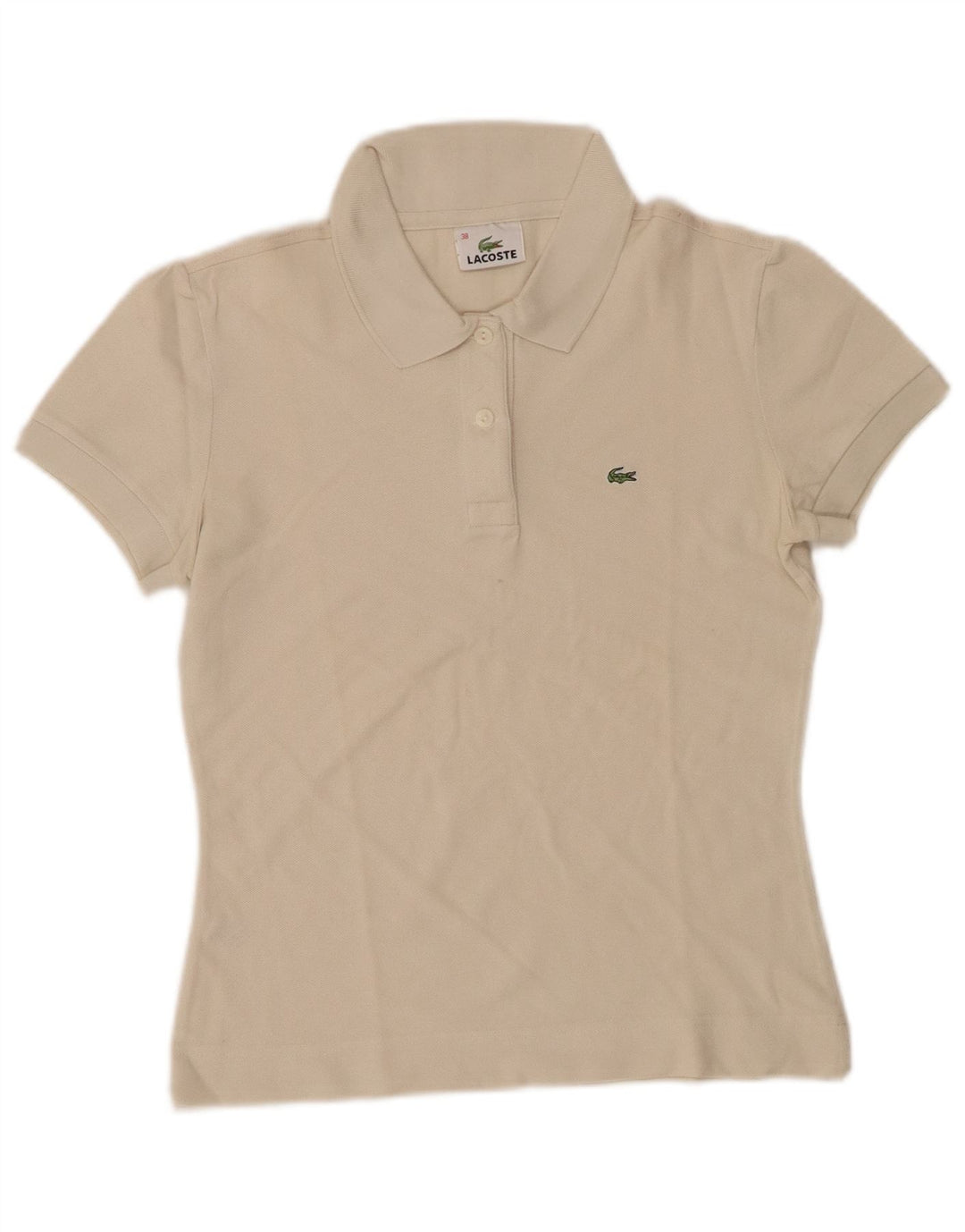 Tricou polo LACOSTE pentru dama marimea 38 bumbac alb mediu