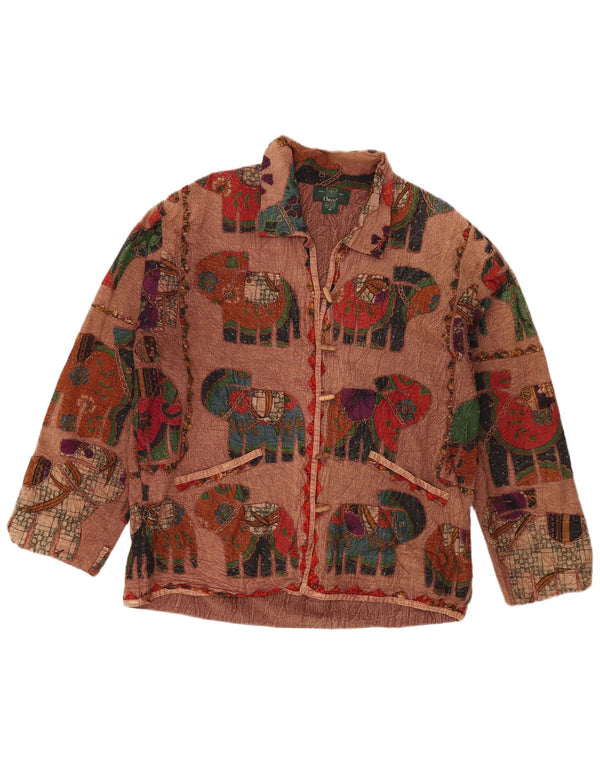 Jachetă duffle supradimensionată pentru femei ORVIS UK 14 Medium Brown Animal Print