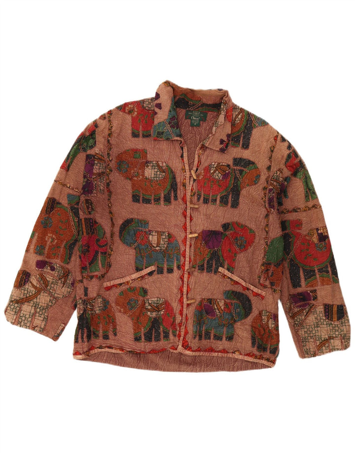 Jachetă duffle supradimensionată pentru femei ORVIS UK 14 Medium Brown Animal Print