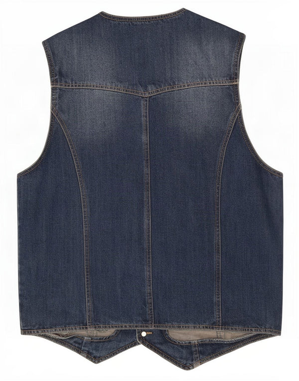 Vestă de blugi vintage pentru bărbați IT 52 mare, albastru, bumbac