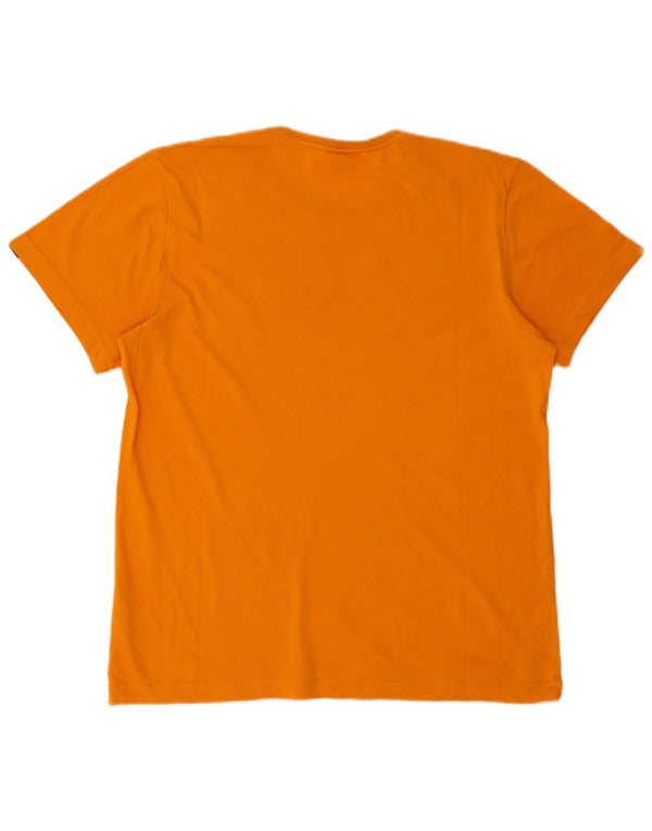 Tricou grafic pentru bărbați Adidas Top din bumbac portocaliu mediu