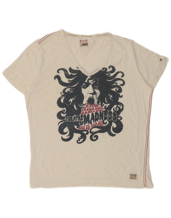 Tricou grafic Tommy Hilfiger pentru femei Top UK 16 Large White