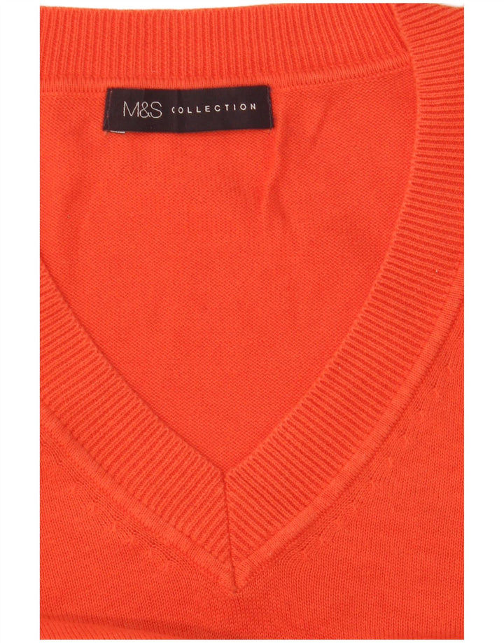 Pulover cu decolteu în V pentru femei Marks & Spencer UK 14 Medium Red