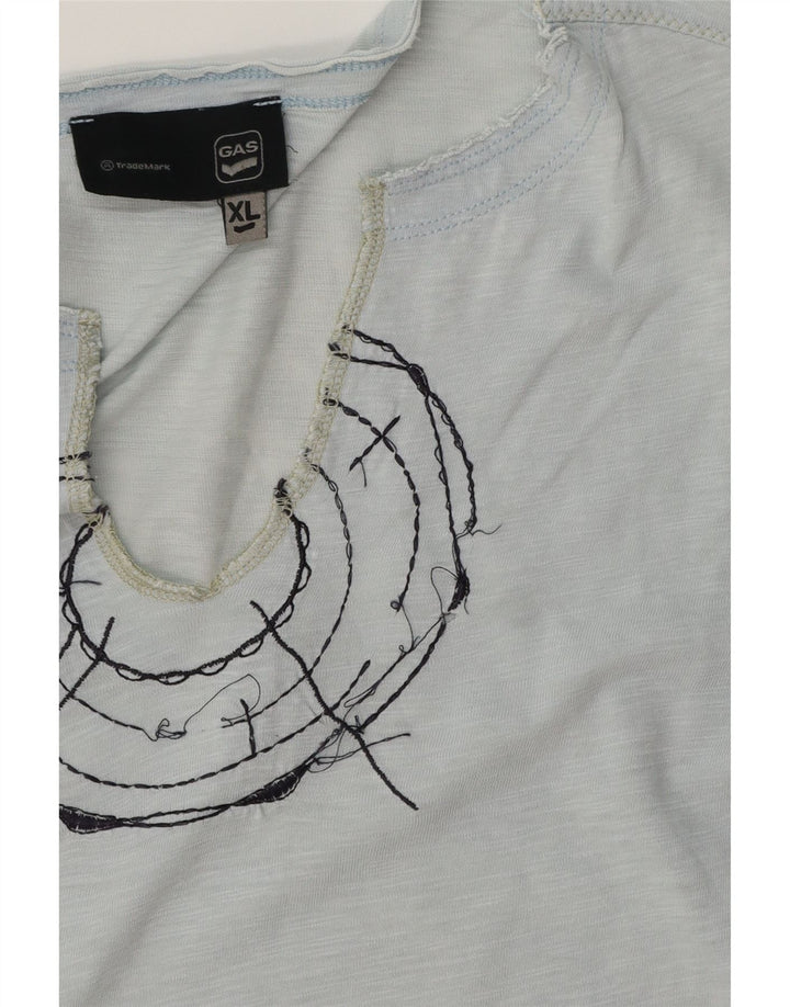 Tricou grafic pentru bărbați GAS Top XL albastru pete