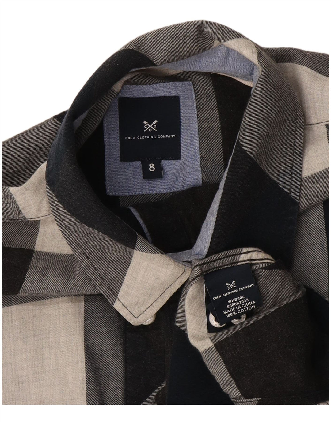 Crew Clothing Cămașă de flanel supradimensionată pentru femei UK 8 Mic, albastru marin, caroserie