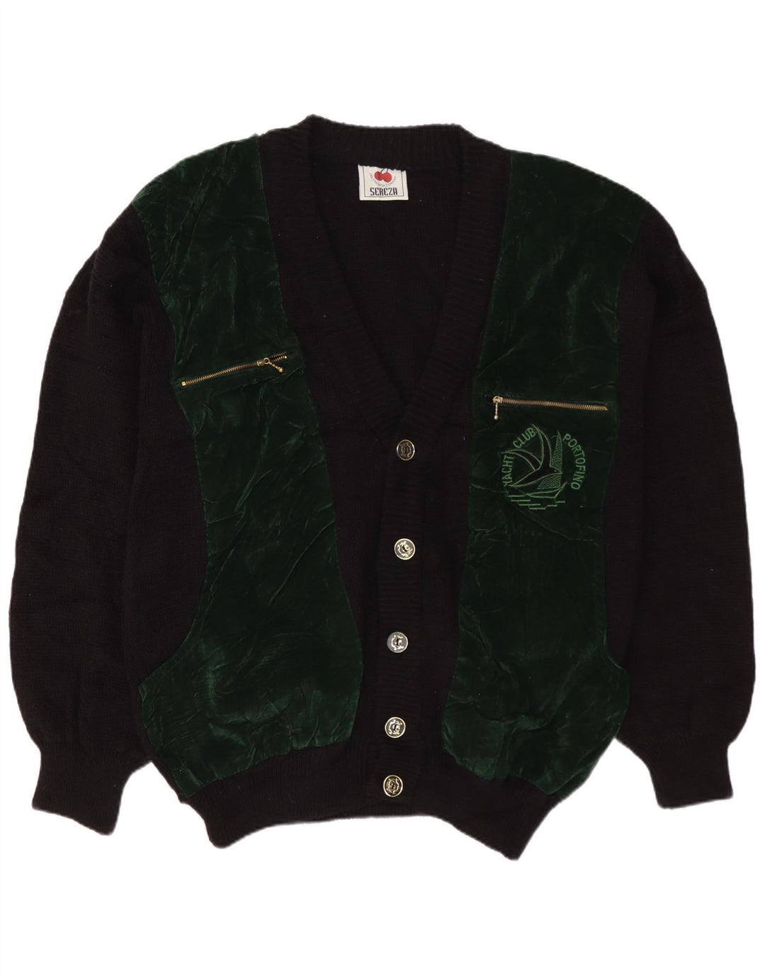 Cardigan Vintage pentru bărbați, XL, negru, bloc de culoare