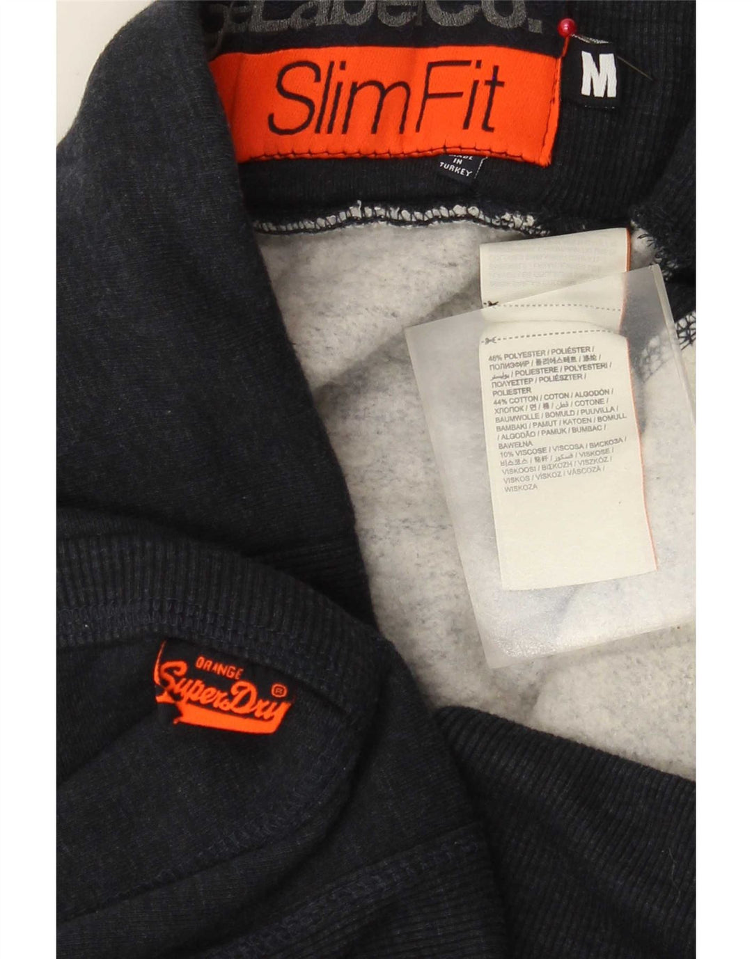 Pantaloni scurți sport Superdry pentru bărbați, slim fit, poliester mediu bleumarin