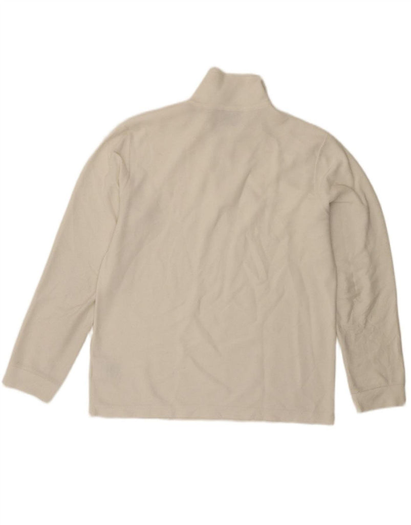 CHAMPION Mens Zip Neck Fleece Jumper Large White Polyester Vintage Champion and Second-Hand Champion from Messina Hembry 