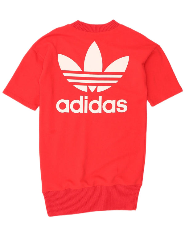 Rochie pulovere Adidas pentru femei cu grafică pentru femei UK 10 Bumbac roșu mic