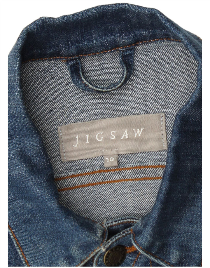 Jachetă de blugi pentru femei Jigsaw UK 10 mic, albastru, bumbac