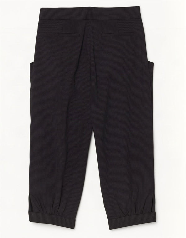 Pantaloni Capri pentru femei Zara Mici L26 L18 Negru cu dungi