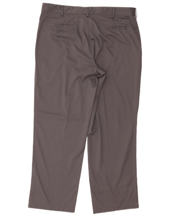 Pantaloni chino drepti Dri Fit Nike pentru bărbați W36 L30 poliester gri