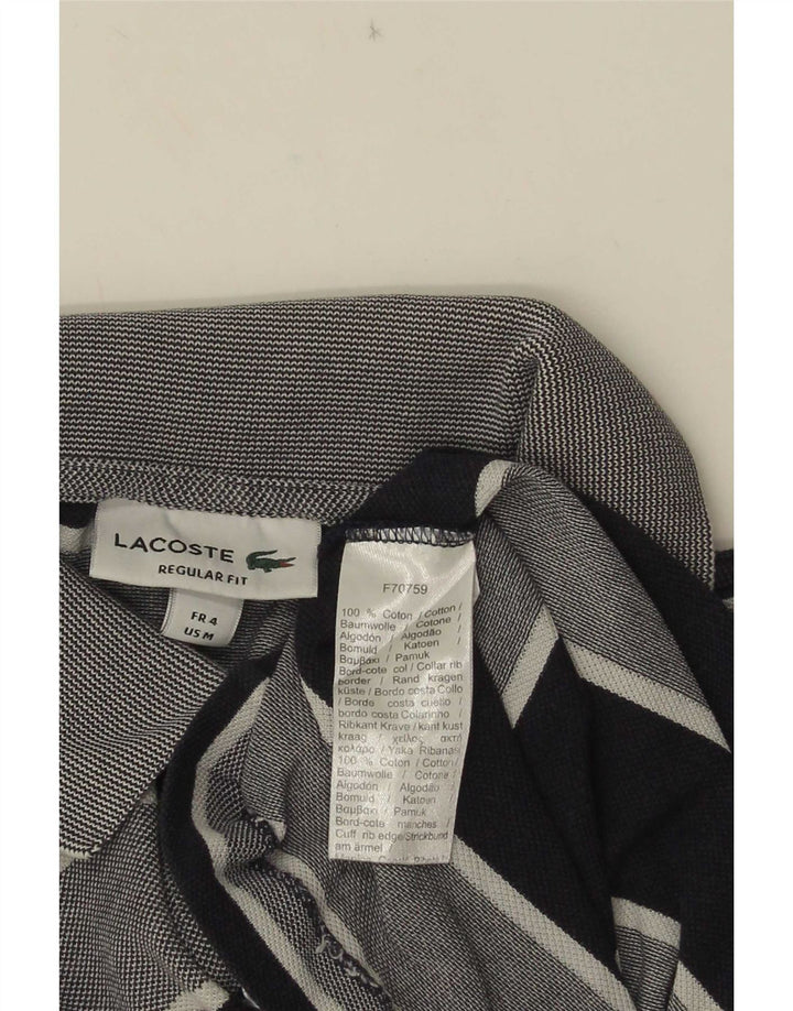 Tricou polo Lacoste pentru bărbați, cu tăiere obișnuită, mărimea 4, medie, bumbac cu dungi albastre