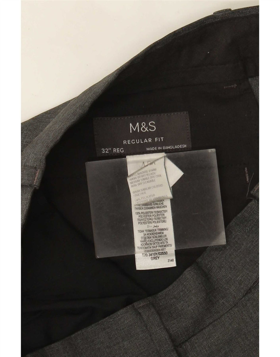 Marks & Spencer Pantaloni chino pentru bărbați, drepti, cu ajustare normală, L32 L31, gri