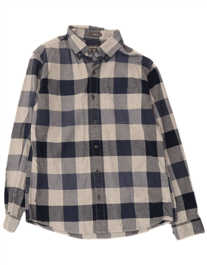 Cămașă de flanel pentru bărbați EDDIE BAUER, bumbac cu carouri bleumarin mediu