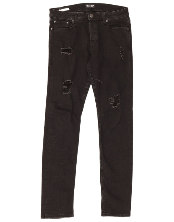 Jack & Jones Blugi slim GLENN distressed pentru bărbați W31 L32 bumbac negru