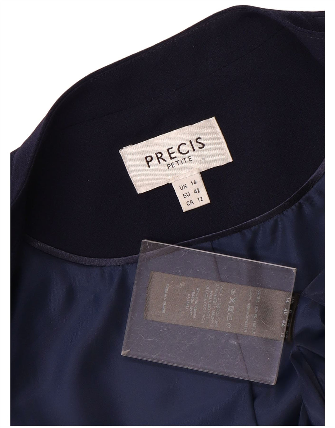 Jachetă pentru femei PRECIS Crop Open Blazer UK 14 Medium Bleumarin Poliester