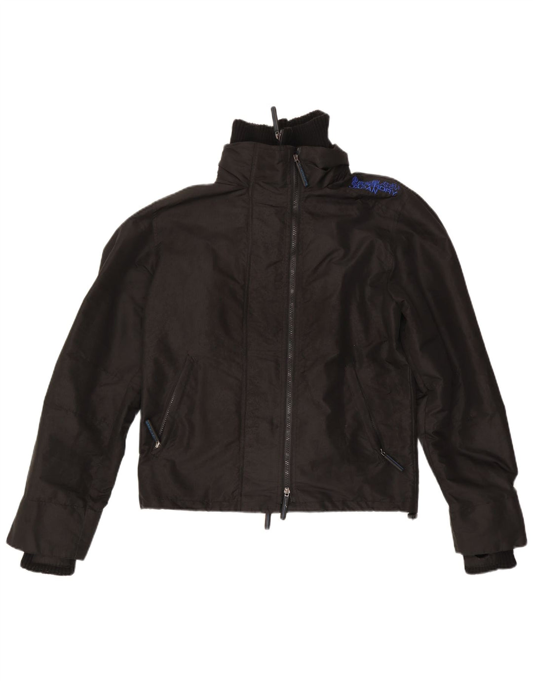 Jachetă de ploaie grafică Superdry pentru femei UK 14 Medium Black