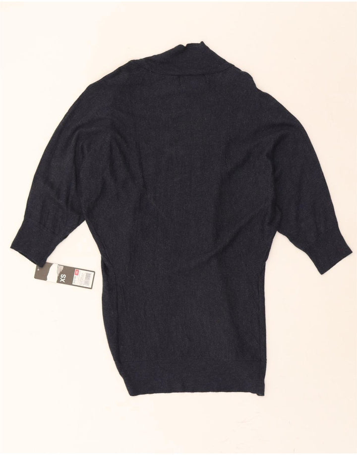 MOSSIMO Womens Open Cardigan Sweater UK 6 XS Navy Blue Nylon Vintage Mossimo and Second-Hand Mossimo from Messina Hembry 