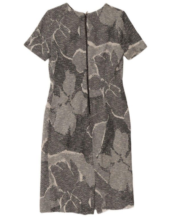 Hugo Boss Womens Sheath Dress UK 12 Medium Grey Floral