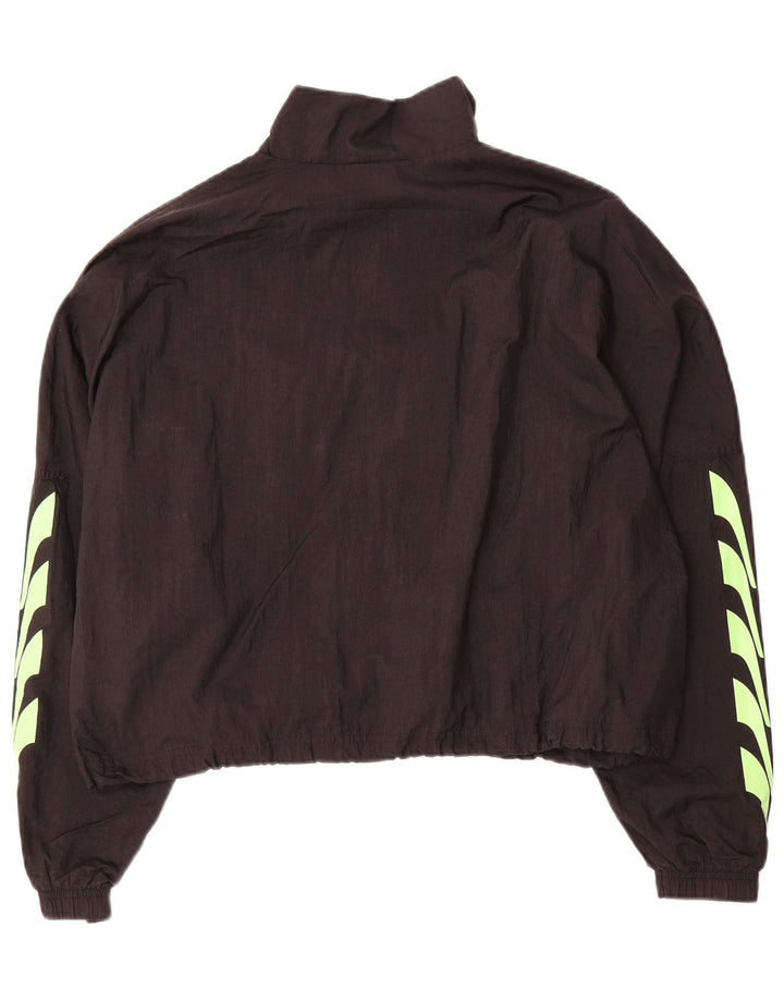 Jachetă de trening supradimensionată PUMA Crop Graphic pentru femei UK 16 Large Black