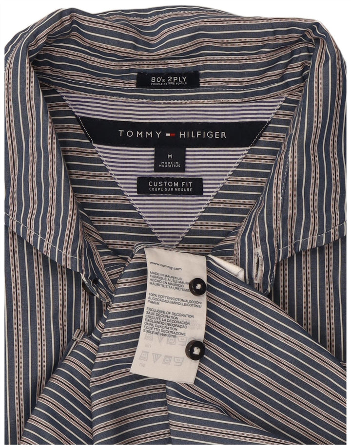 Cămașă personalizată pentru bărbați Tommy Hilfiger, bumbac cu dungi, albastru marin mediu