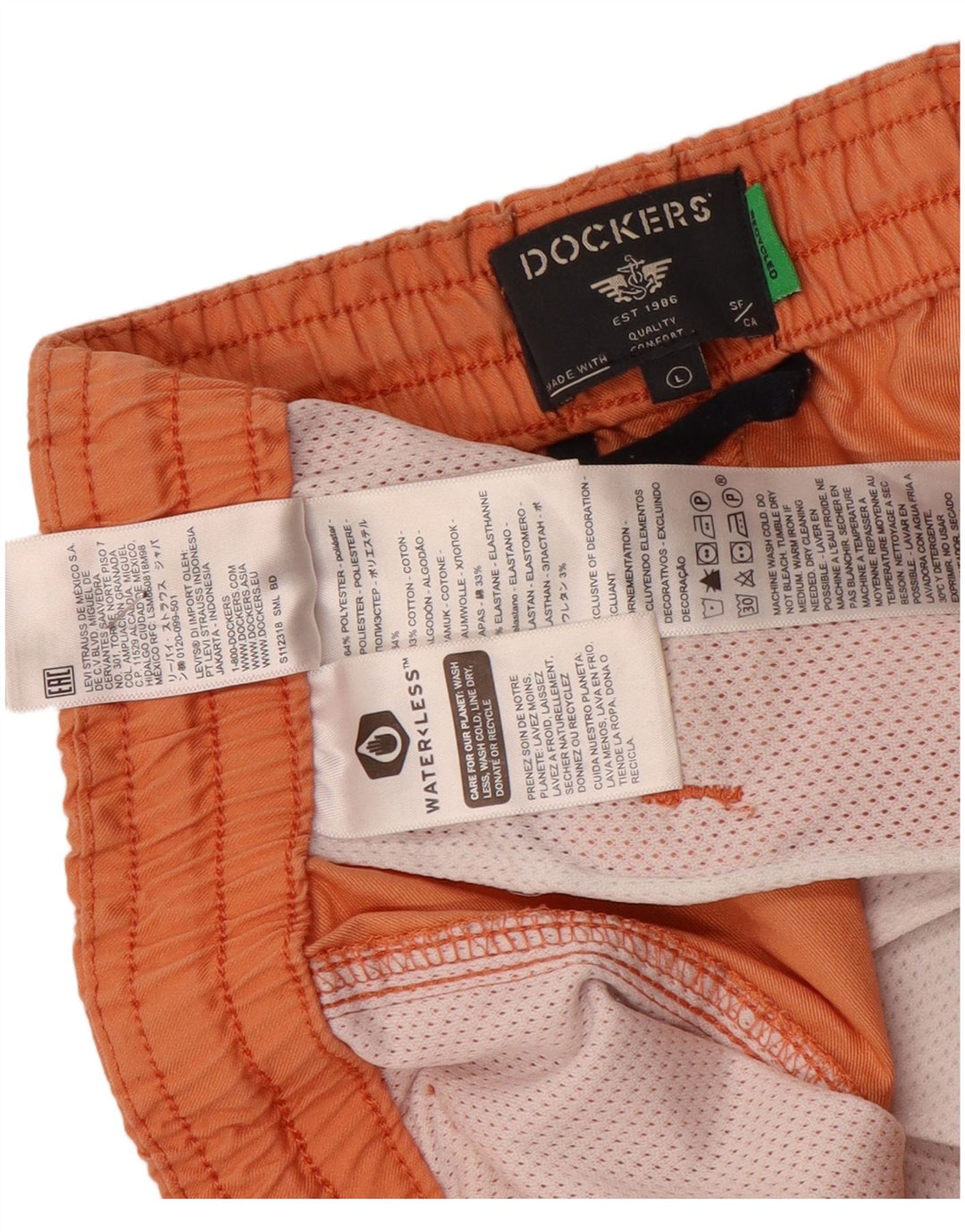 Pantaloni scurti chino Dockers pentru bărbați, mari W36 poliester portocaliu