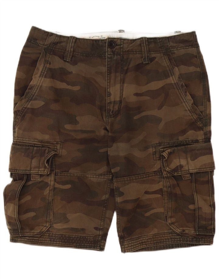 Pantaloni scurți cargo pentru bărbați Fat Face W32 Medium Khaki Camouflage Bumbac