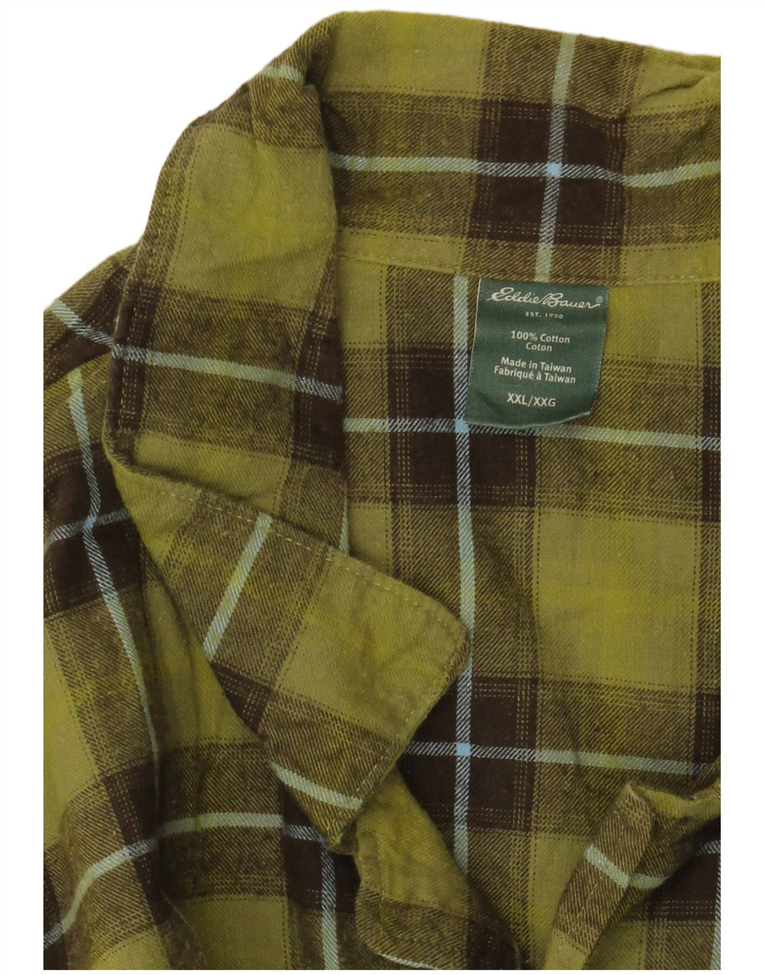 Cămașă de flanel pentru bărbați EDDIE BAUER 2XL, bumbac verde check