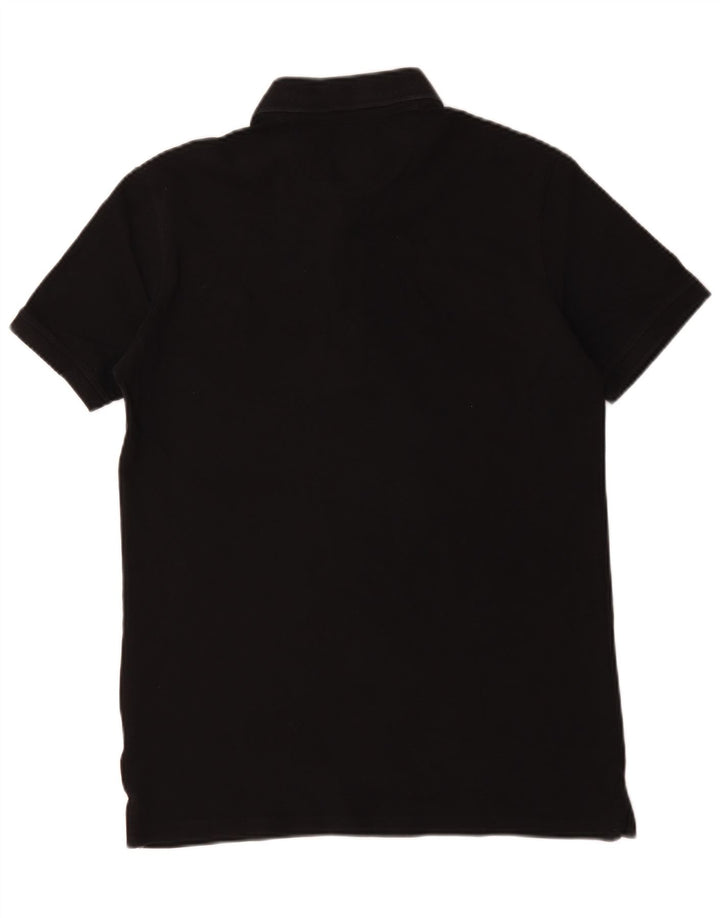 Tricou polo Guess pentru bărbați, bumbac mediu negru
