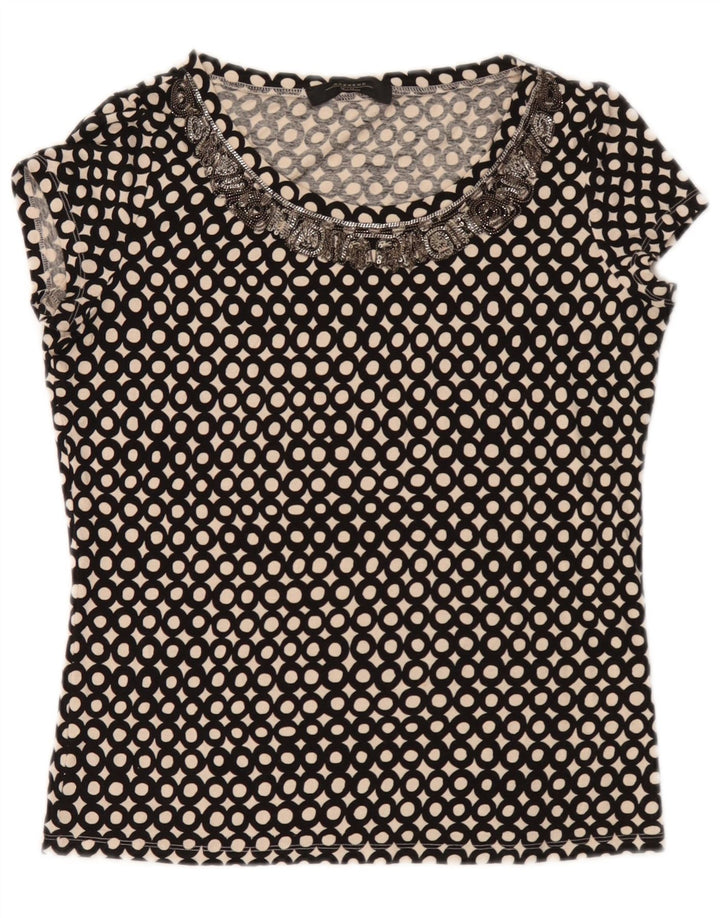 Bluză de weekend pentru femei Max Mara Top UK 10 Small Black Spotted Viscose