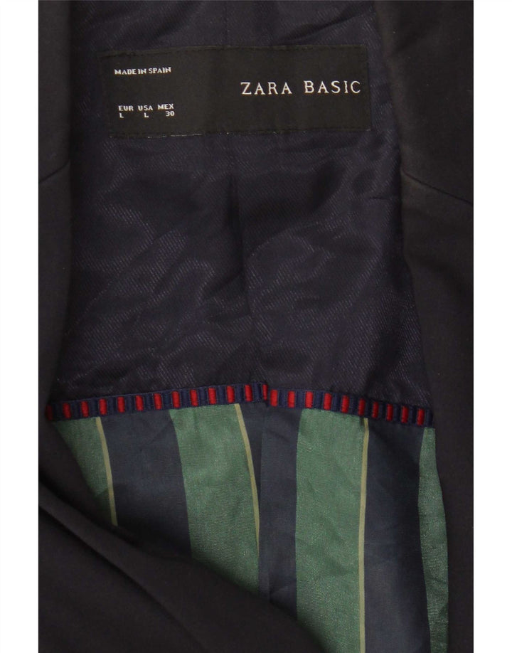 Jachetă Blazer pentru femei Zara, cu 1 nasture, UK 14, mare, bleumarin, poliester