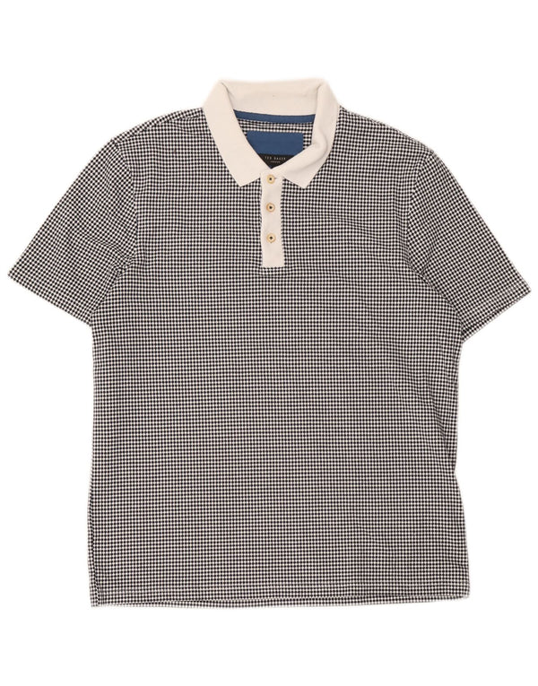 Tricou polo rugby pentru bărbați Ted Baker Mărimea 4 Poliester geometric negru mare