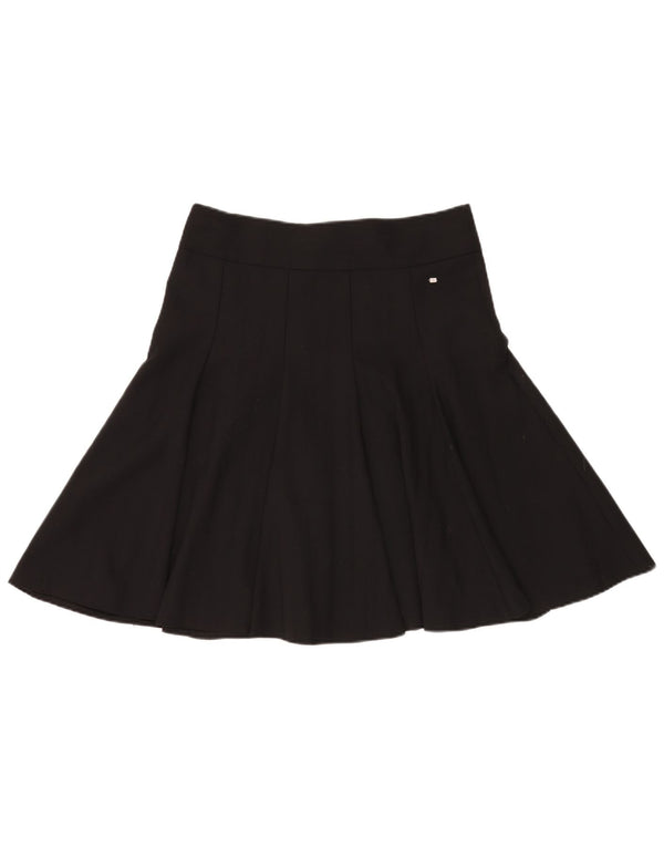 Fusta plisată pentru femei Tommy Hilfiger US 8 Medium W32 Lână neagră