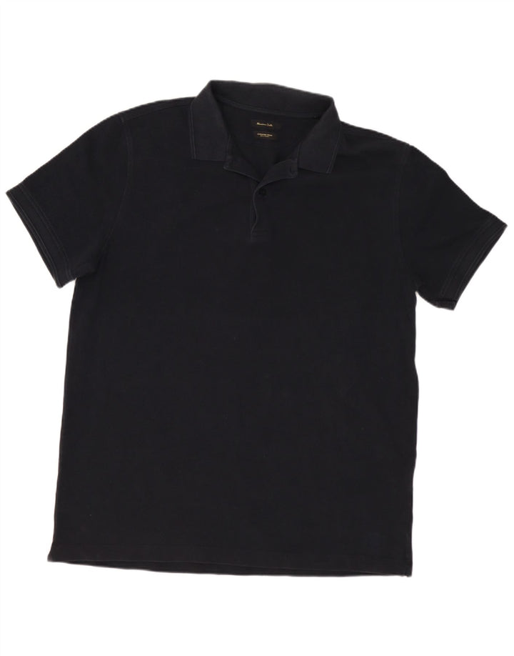 Tricou polo Massimo Dutti pentru bărbați, bumbac negru mare