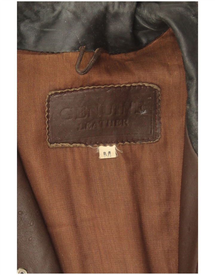 Jachetă de piele vintage pentru bărbați UK 38 din piele maro medie