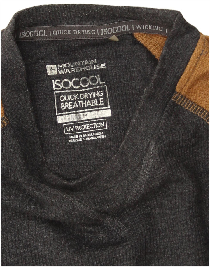 Top pentru bărbați Mountain Warehouse cu mânecă lungă, gri mediu, bumbac color bloc