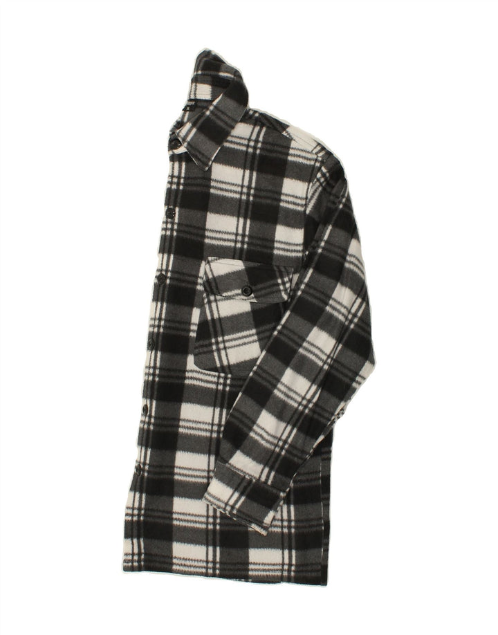 VINTAGE Mens Fleece Shirt 2XL Grey Check Cotton Vintage Vintage and Second-Hand Vintage from Messina Hembry 