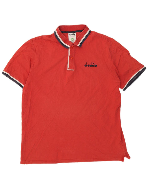 Tricou polo pentru bărbați Diadora XL bumbac roșu