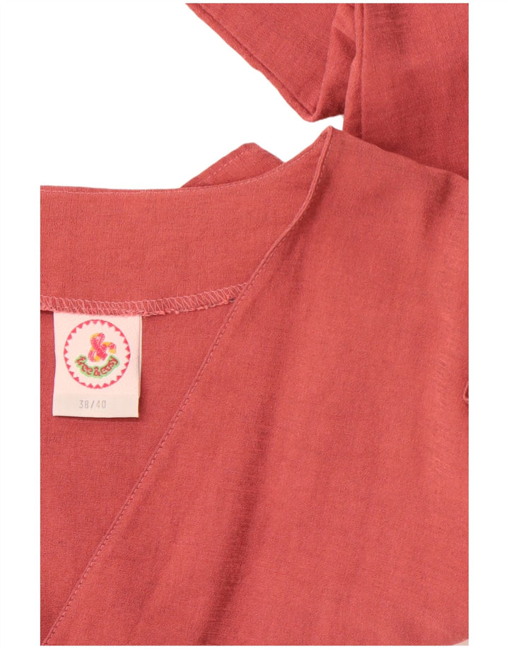VINTAGE Crop Top Femei EU 38/40 Viscoză Roz Mediu