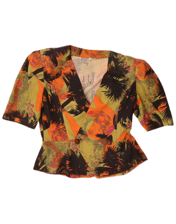Bluză cămașă cu model abstract pentru femei VINTAGE UK 14 Medium Multicolor