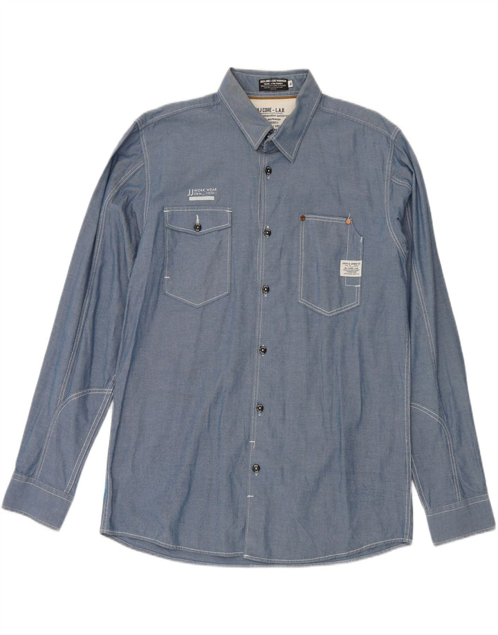 JACK & JONES Mens Shirt XL Blue Cotton