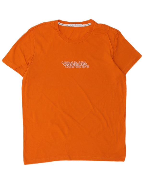 Tricou grafic pentru bărbați Calvin Klein Jeans Top XL bumbac portocaliu