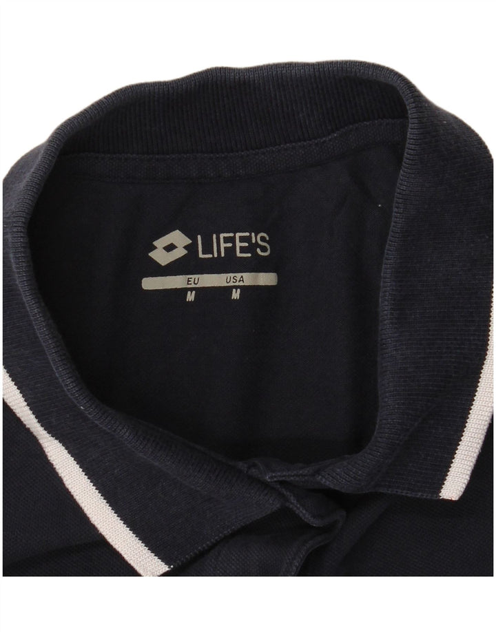 UMBRO Womens Polo Shirt UK 12 Medium Navy Blue