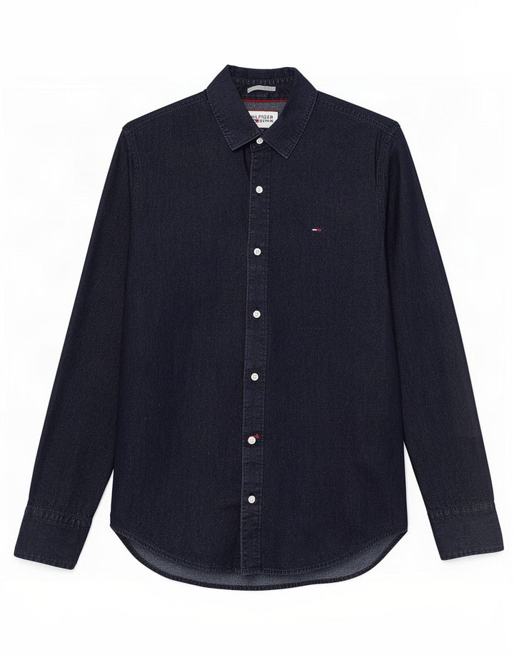 Cămașă pentru bărbați Tommy Hilfiger Slim Fit Medium Black Bumbac Classic