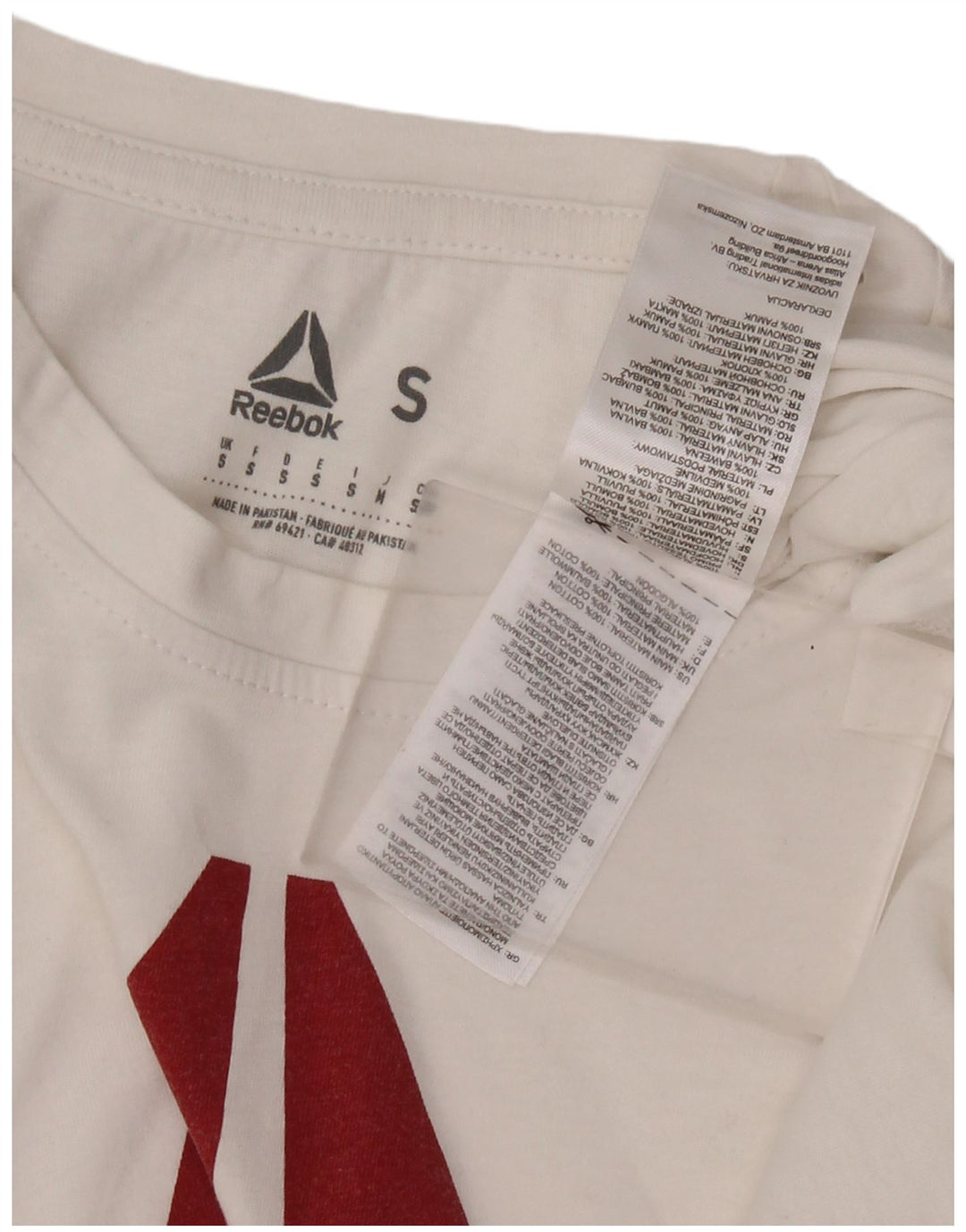 Tricou grafic REEBOK pentru bărbați Top mic, alb, bumbac