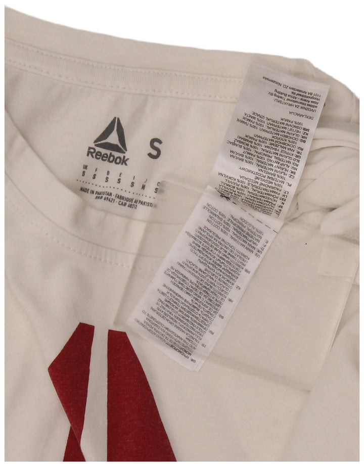 Tricou grafic REEBOK pentru bărbați Top mic, alb, bumbac