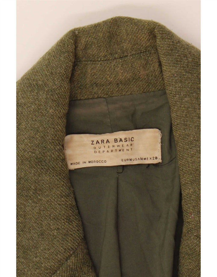 Jachetă Blazer pentru femei Zara, cu două piepturi, UK 12 Poliester kaki mediu
